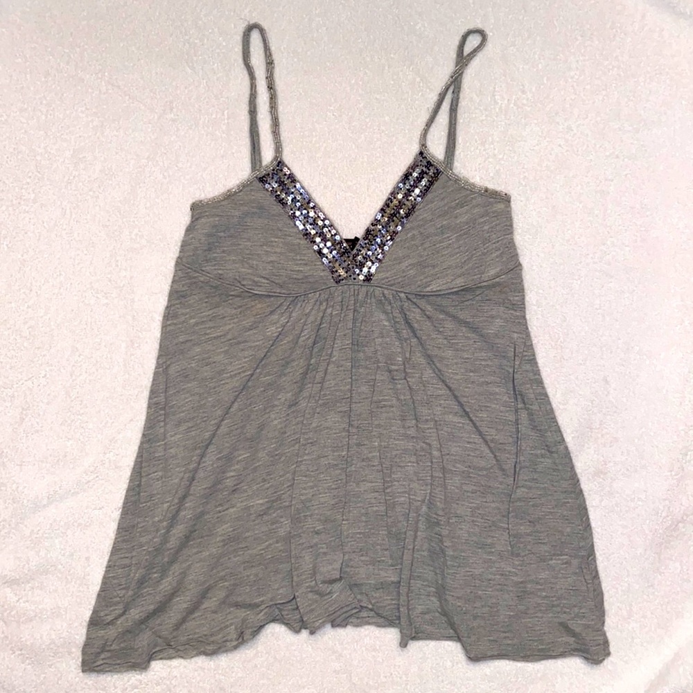 Ezra Fitch Vintage A&F Sequin Beaded Shelf Bra Tank Top